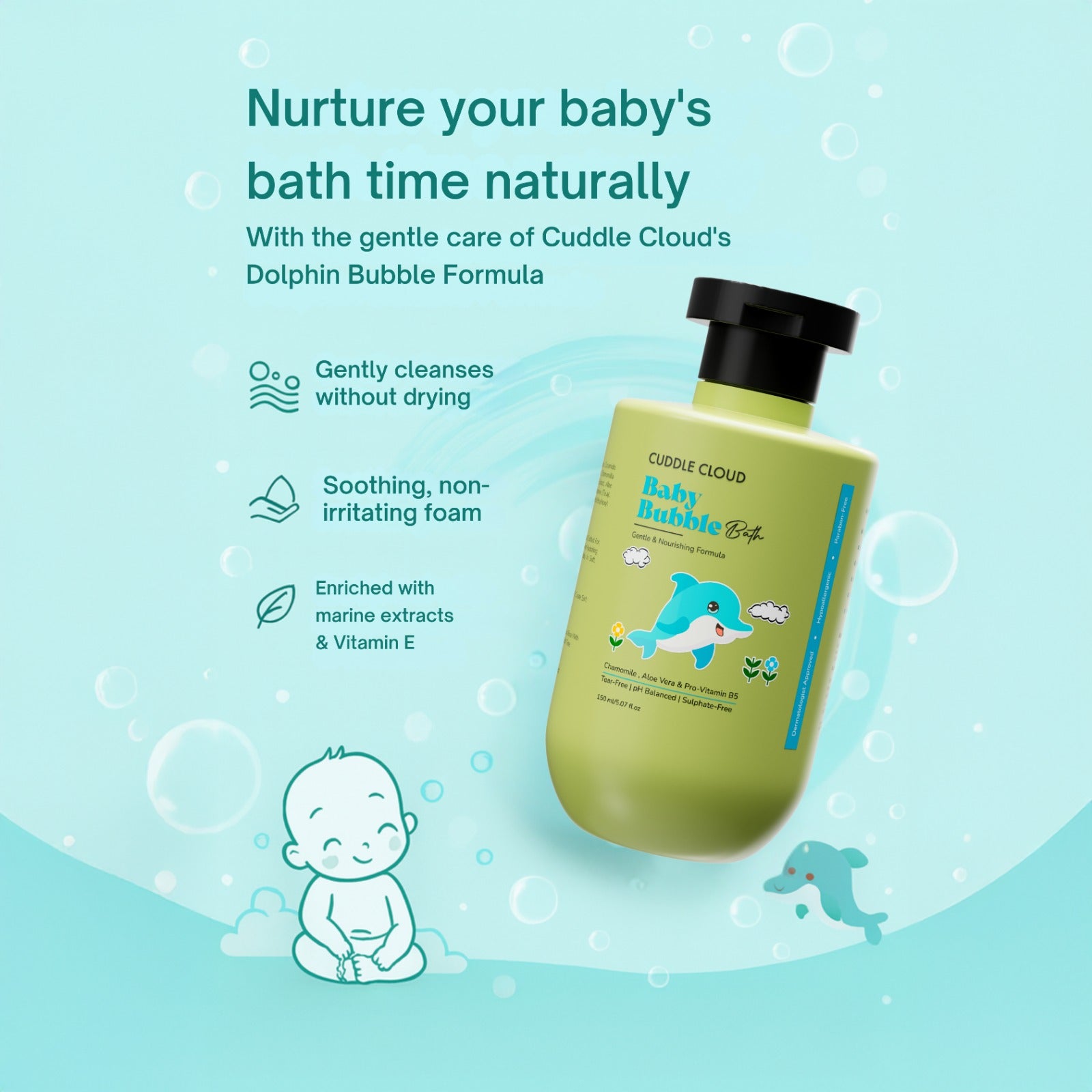 Baby Bubble Bath Gentle & Nourishing Formula 150 ml