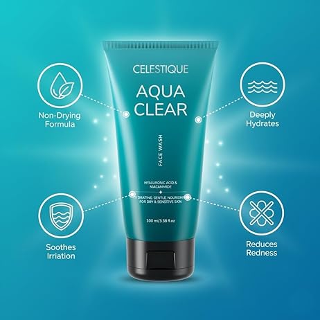 Celestique Aqua Clear Face Wash for Dry Skin 100 ml