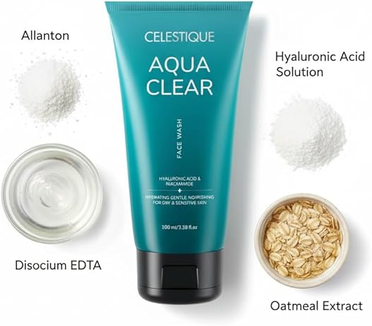 Celestique Aqua Clear Face Wash for Dry Skin 100 ml